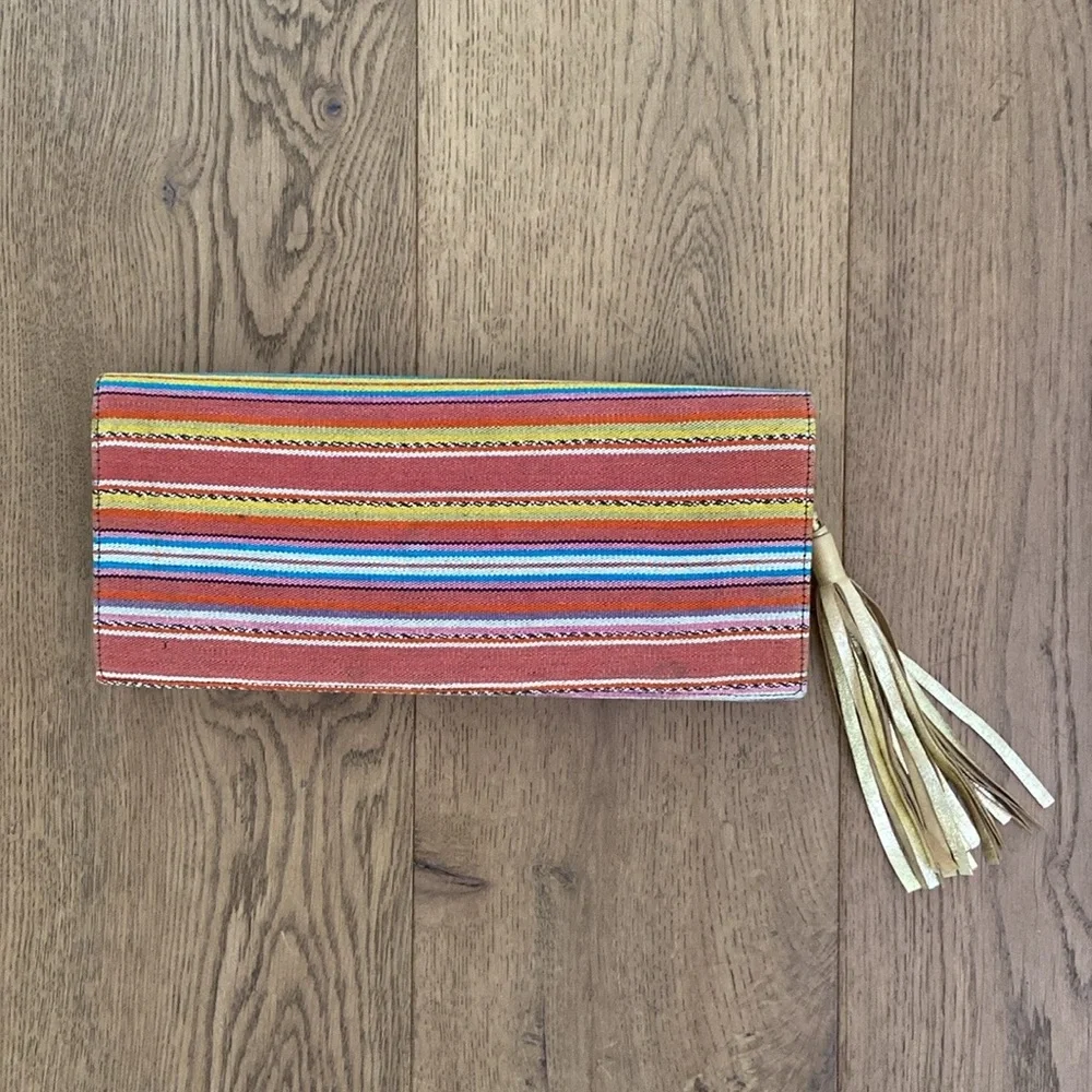 Ronny Kobo Striped Clutch